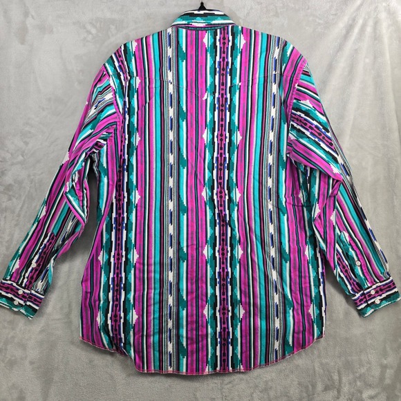 Vintage Wrangler Western Aztec Shirt Mens Size 17.5‎ / 35 rodeo cowboy - Picture 7 of 8